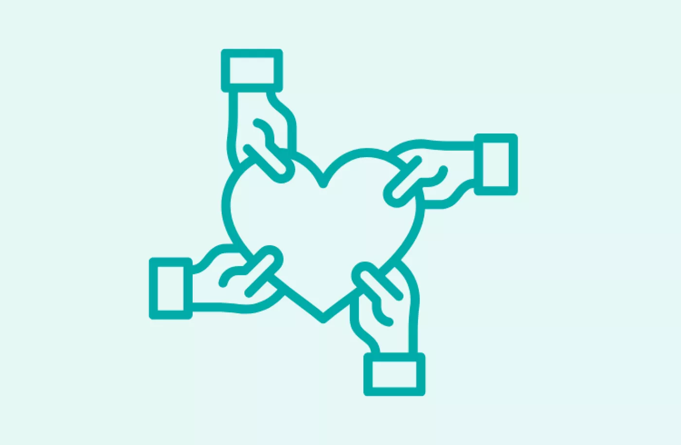 Handen met hart icoon